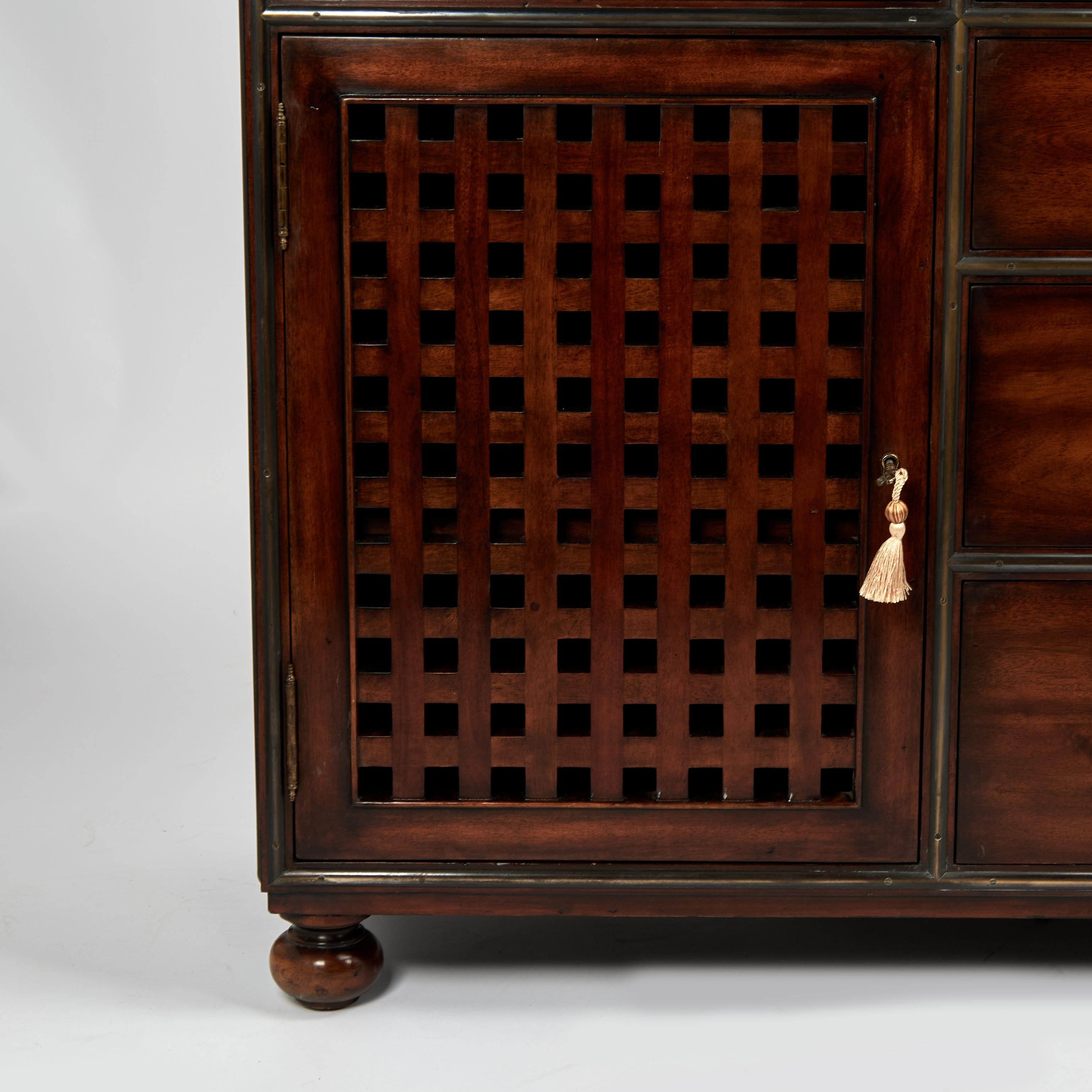 Vintage Campaign Style Chest or Credenza by Theodore Alexander For Sale 6