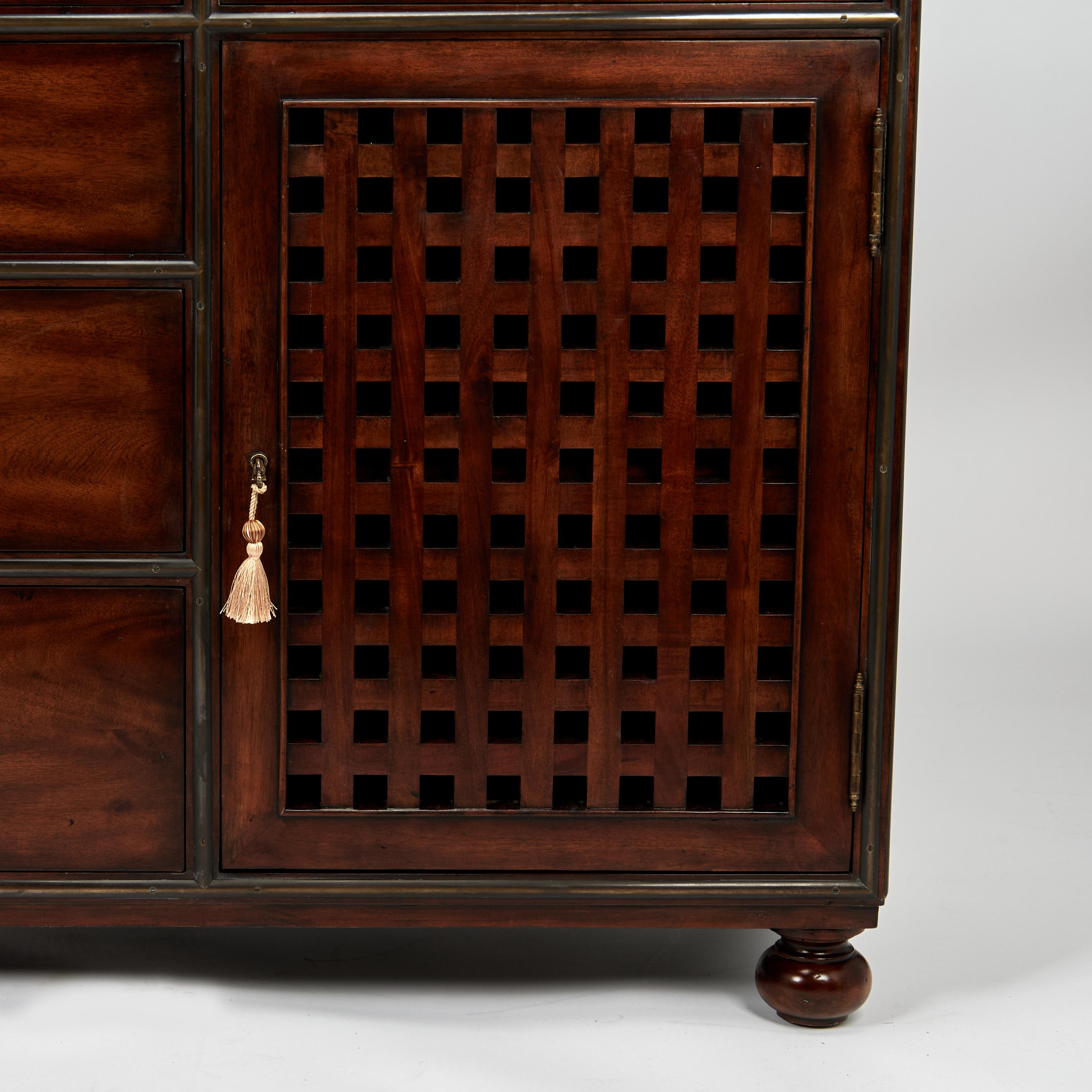 Vintage Campaign Style Chest or Credenza by Theodore Alexander For Sale 9