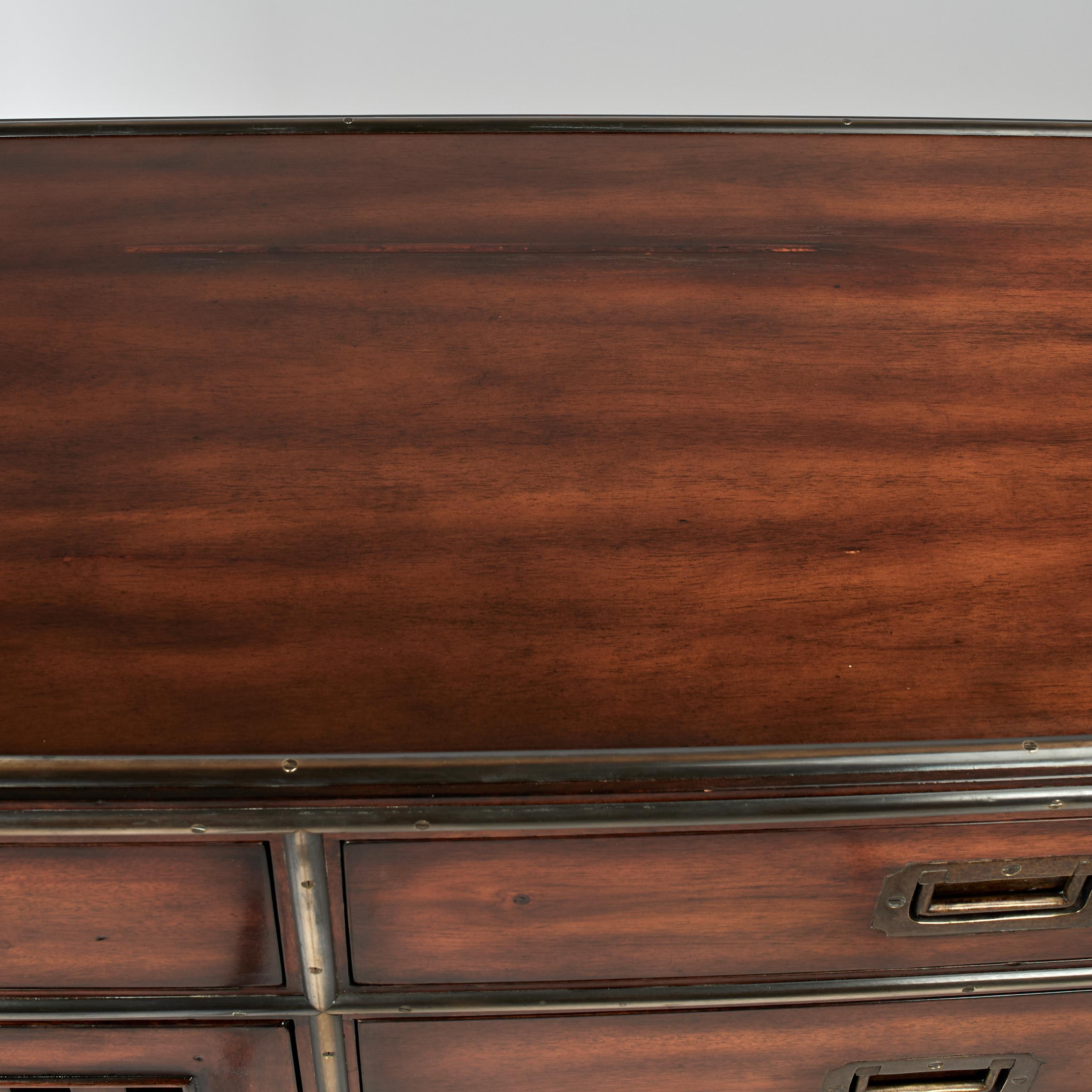 Vintage Campaign Style Chest or Credenza by Theodore Alexander For Sale 2