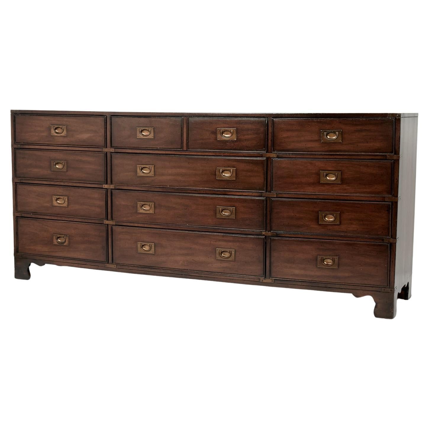 Vintage Campaign Style Chest or Dresser By Heritage