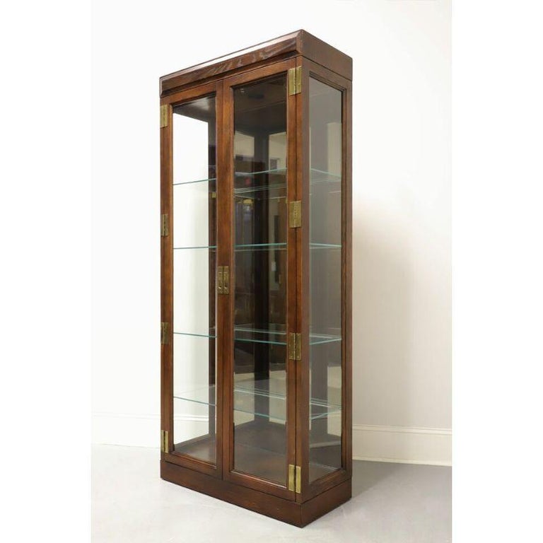 JASPER Oak Campaign Style Curio A For Sale at 1stDibs