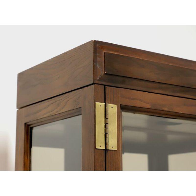 American JASPER Oak Campaign Style Curio Cabinet - A