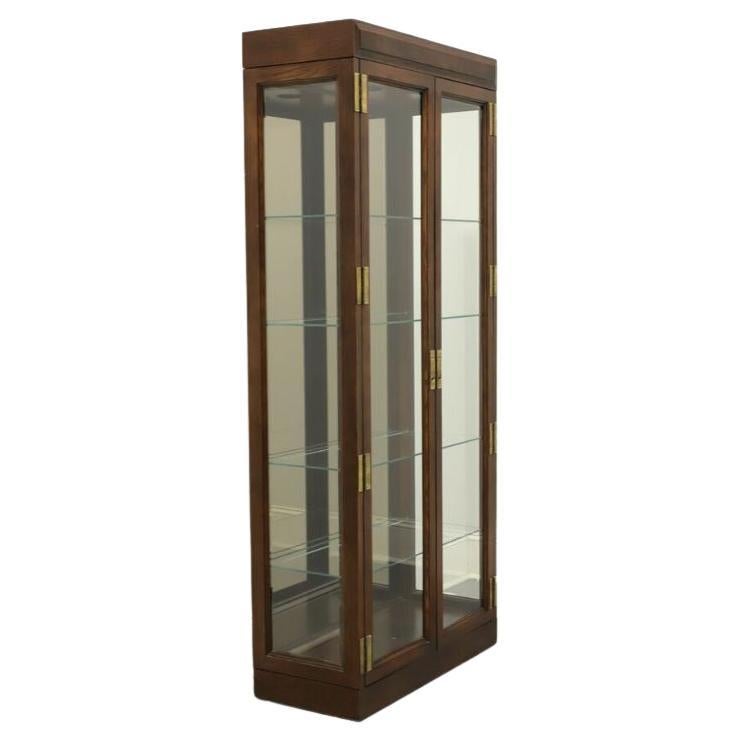 JASPER Oak Campaign Style Curio Cabinet - A