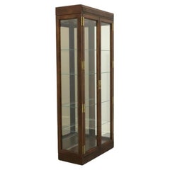 Vintage JASPER Oak Campaign Style Curio Cabinet - A