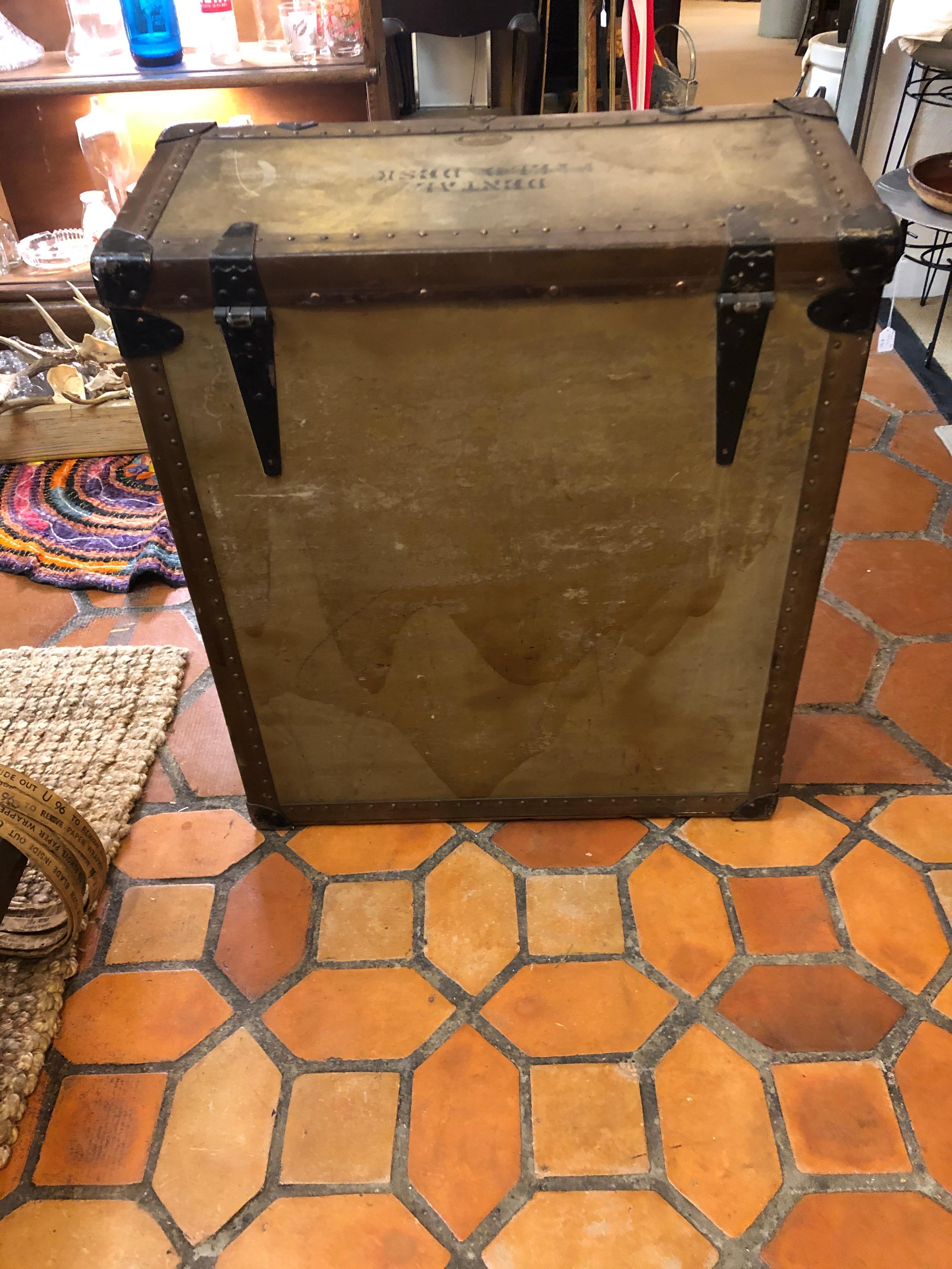 American Vintage Campaign Style Dental Field Desk End Table