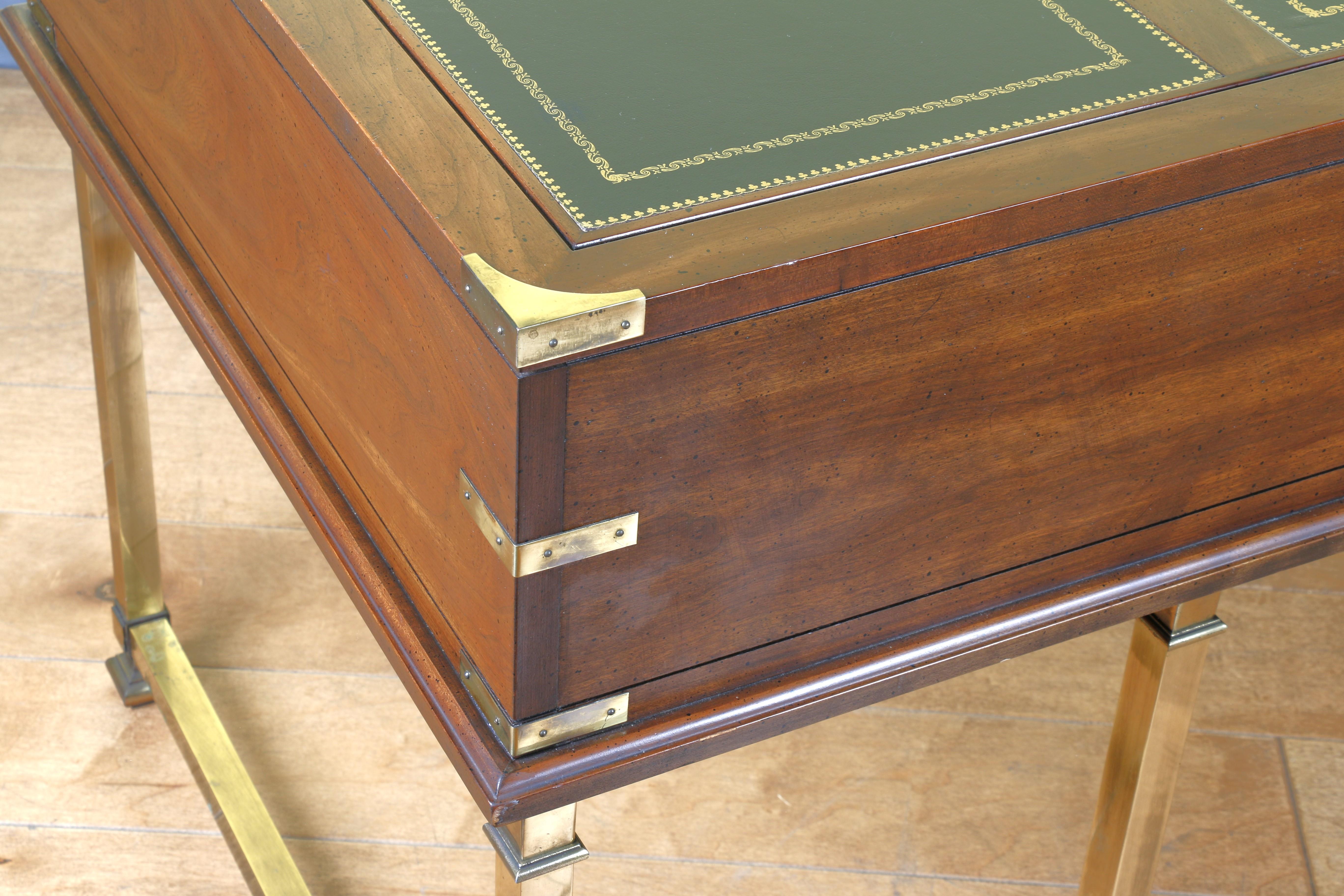 Late 20th Century Vintage Campaign Style Executive Desk