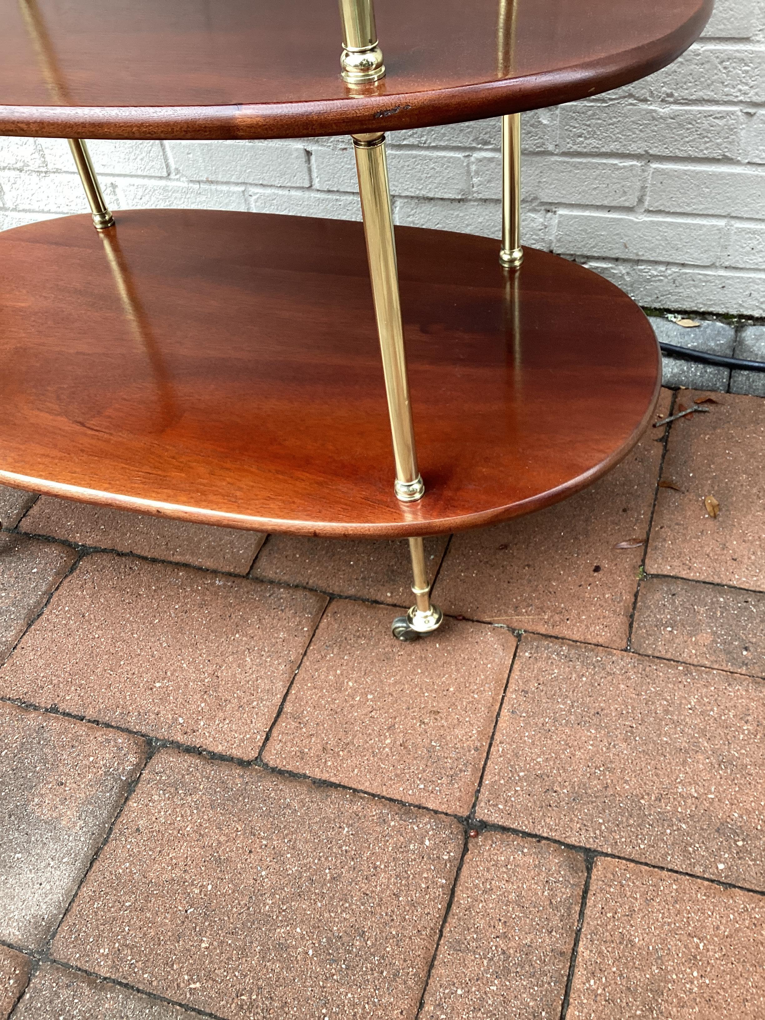 Vintage Campaign Style Oval Mahogany Side Table  For Sale 5
