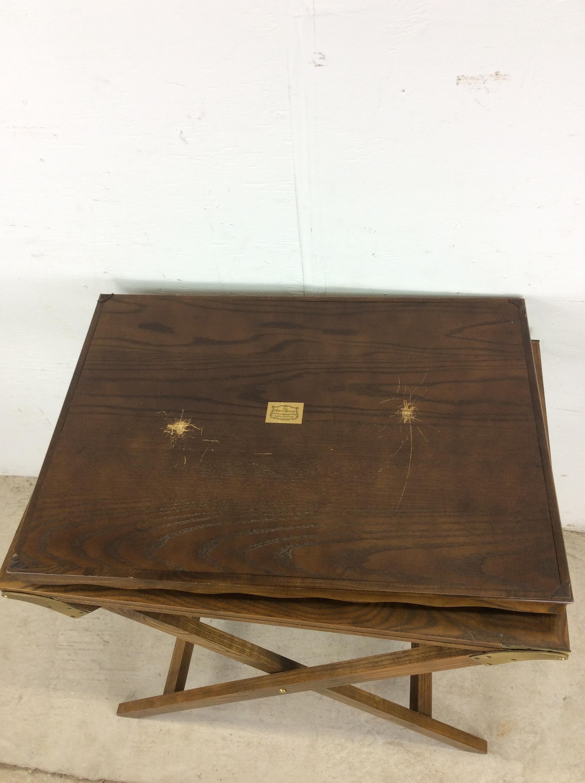 Vintage Campaigner Style Serviertablett mit zwei Folding Leafs im Angebot 2