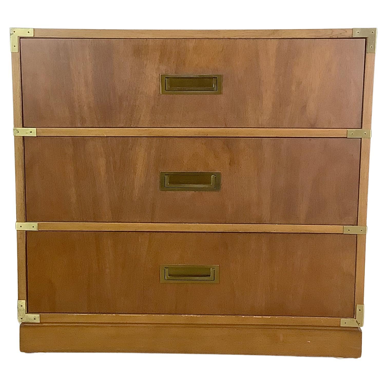 Vintage Campaign-Style Three Drawer Dresser