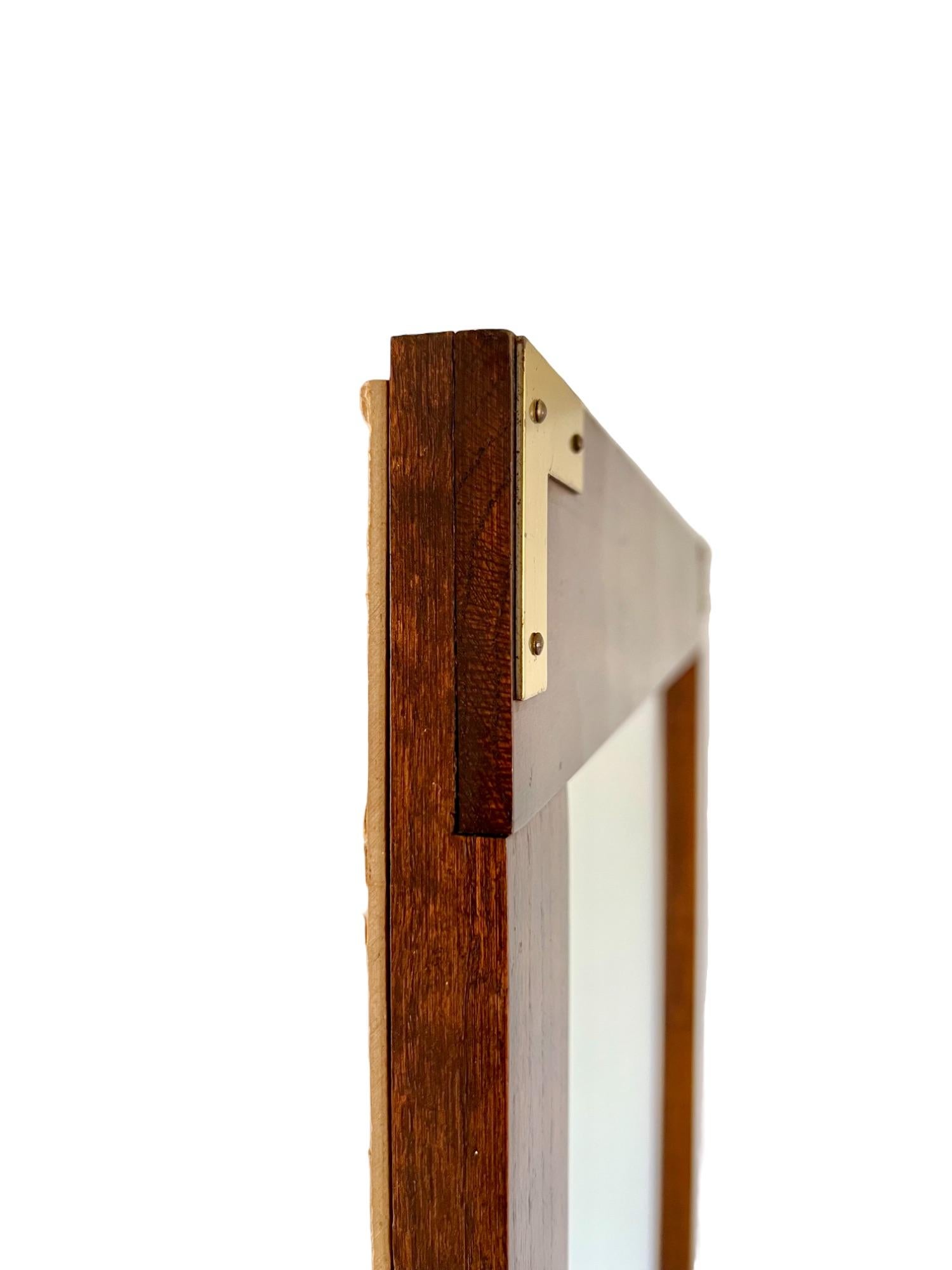 Late 20th Century Vintage Campaign Style Wall Mirror