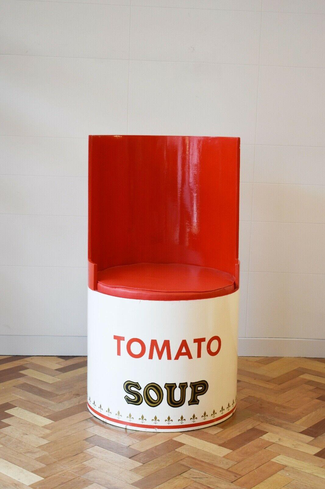 Mid-Century Modern Vintage Campbell Soup Chair Attributed to Andy Warhol Pop Art