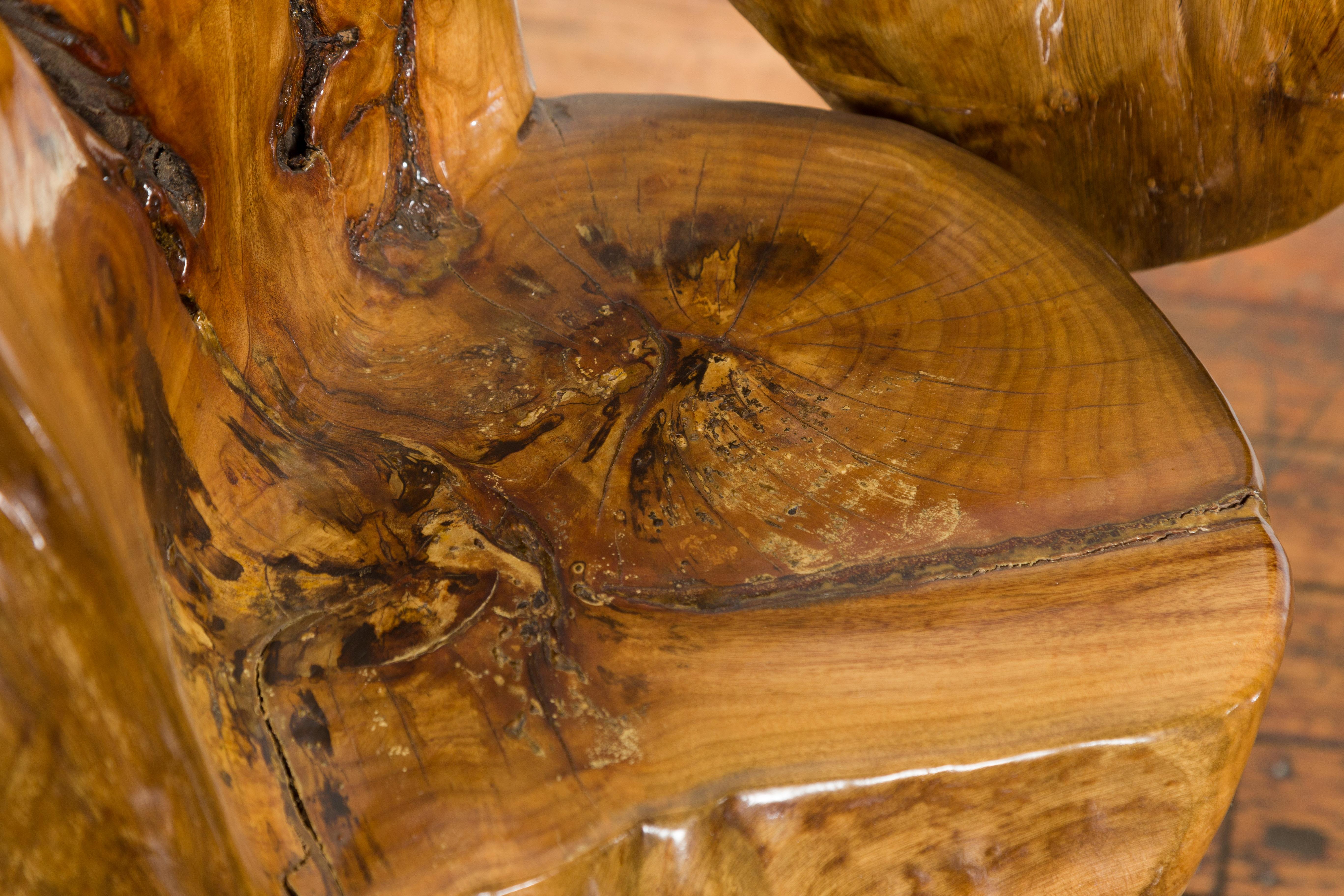 Chaise vintage en bois de camphrier Roots avec vernis naturel en vente 2