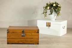 Vintage Camphorwood Storage Trunk with Metal Hardware and Latch