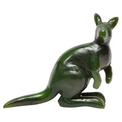 Vintage Canadian Nephrite Kangaroo Figurine, 1980, 33g