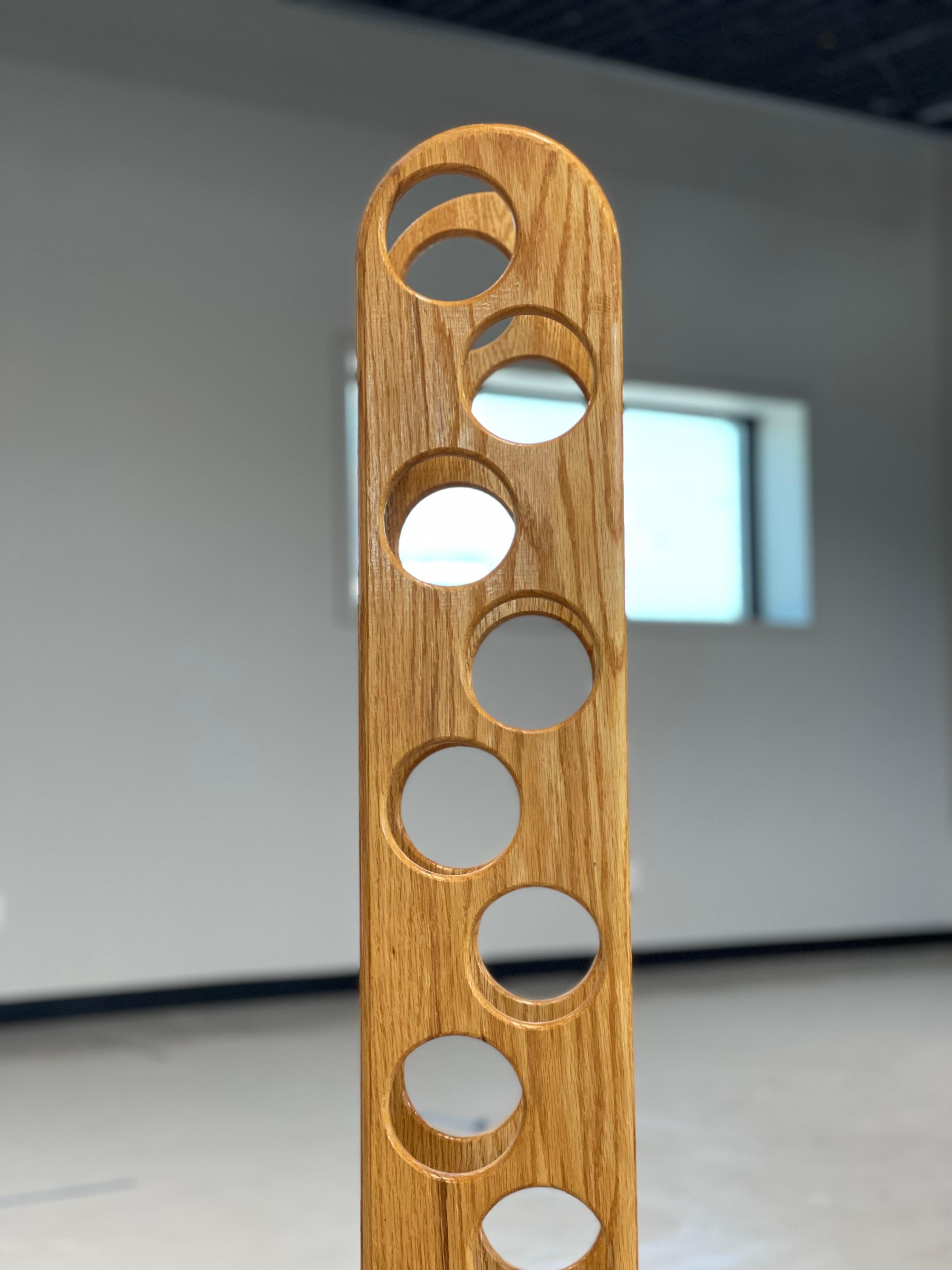 Vintage Canadiana Rustic Oak Wine Holder For Sale 8