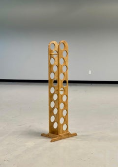 Vintage Canadiana Rustic Oak Wine Holder