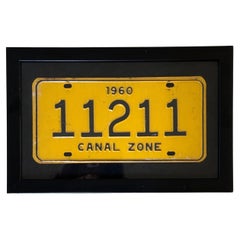 Vintage "Canal Zone" Panama 1960 Framed License Plate