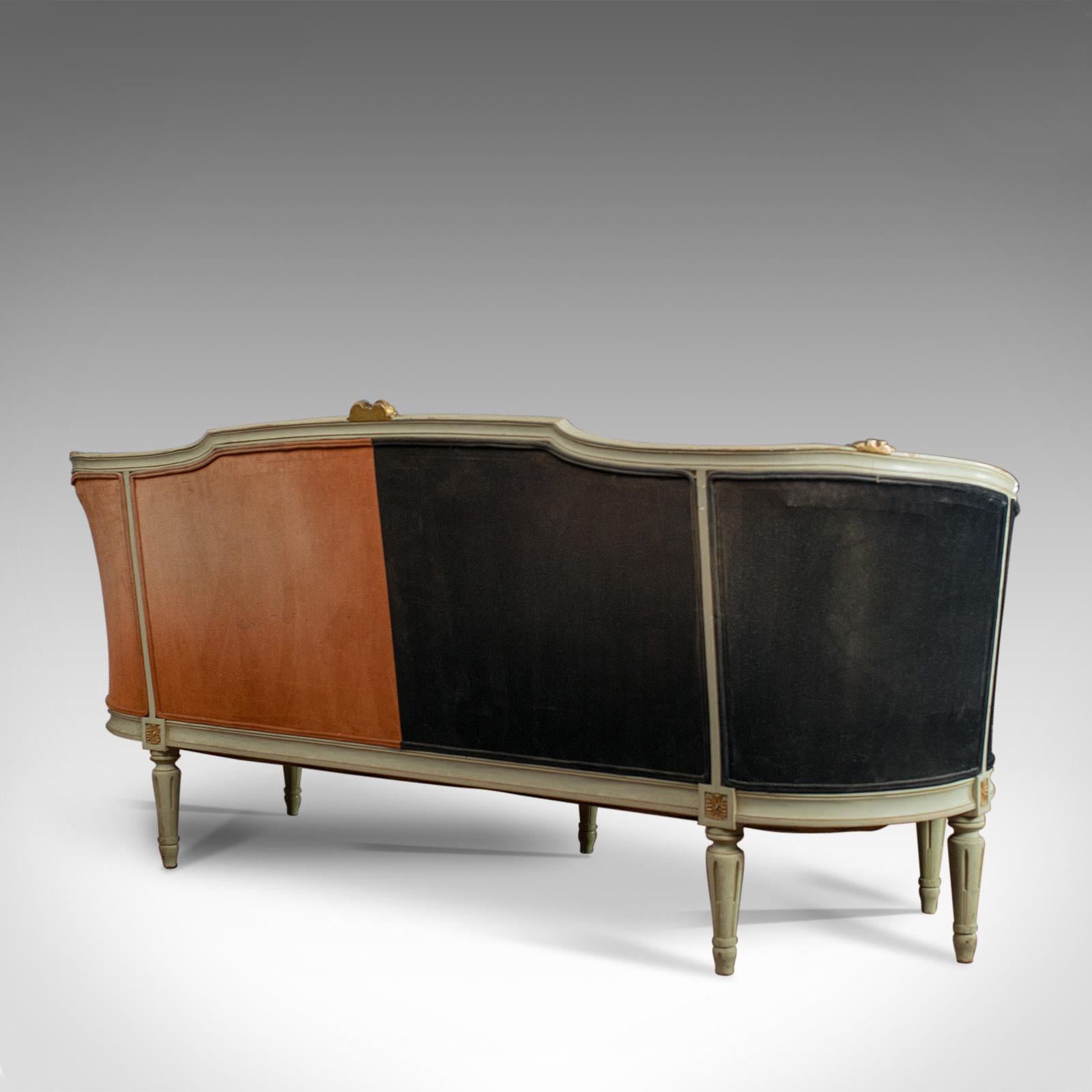 Vintage Canape Sofa, Louis XV Taste, French, Beech, Velour, Two-Tone, circa 1930 In Good Condition In Hele, Devon, GB