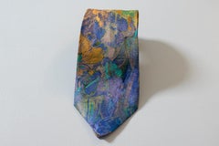 Vintage Canasta 100% silk tie with shades of various colors