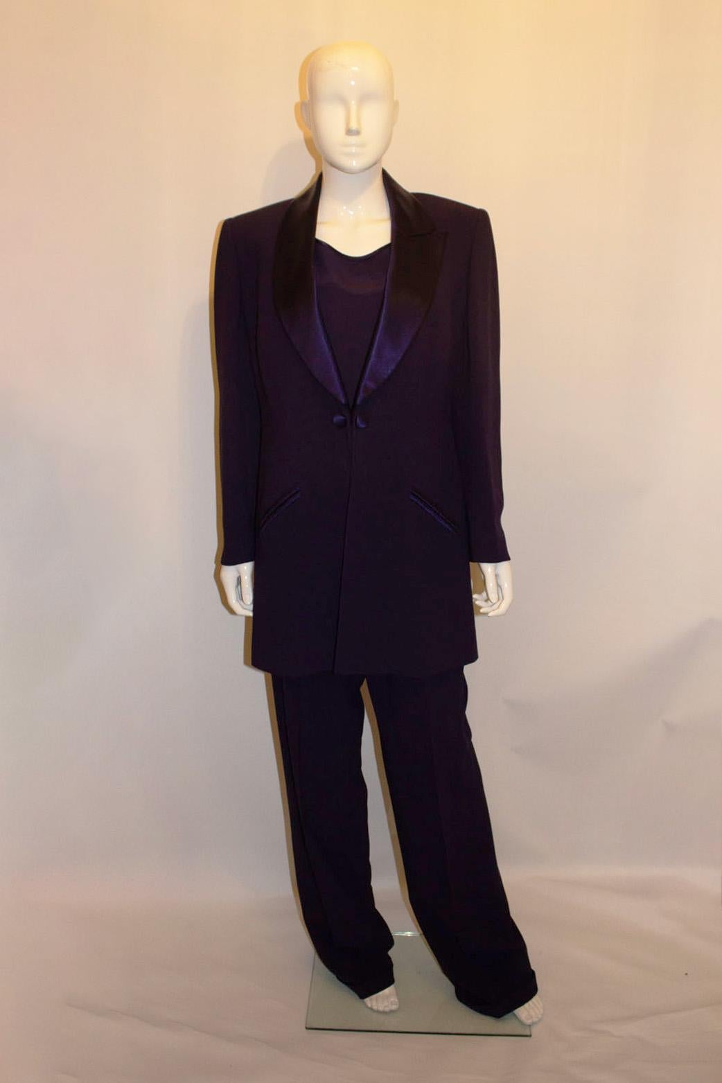 Black Vintage Candice Fraiberger  Paris Vintage Dinner Pant Suit For Sale