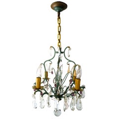 Lampadario di cristallo a candela vintage