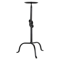 Vintage Candle Holder Hand-Forged Iron Brutalist Design Italy, 1970s