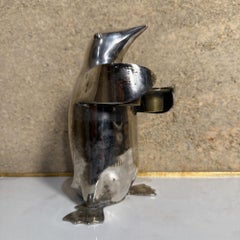 Vintage Candle Holder Penguin Chrome Plated Brass Napier Style