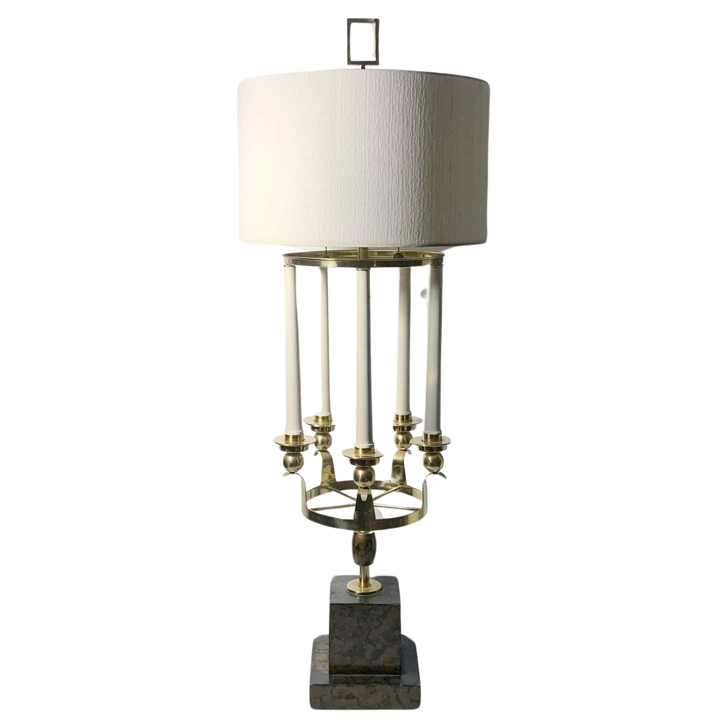 Vintage Candle Stick Lamp in the manner of Tommi Parzinger For Sale