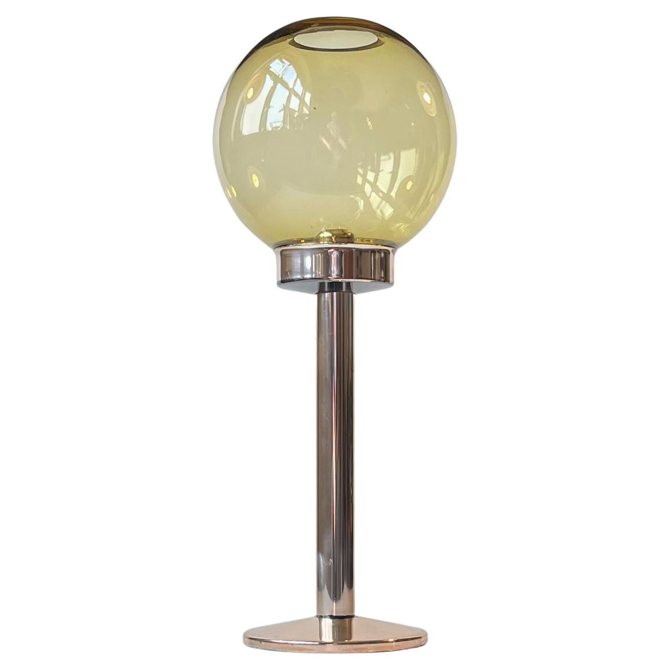 Vintage-Kerzenhalter aus grünem Glas und versilbert von Carl Cohr, 1970er Jahre