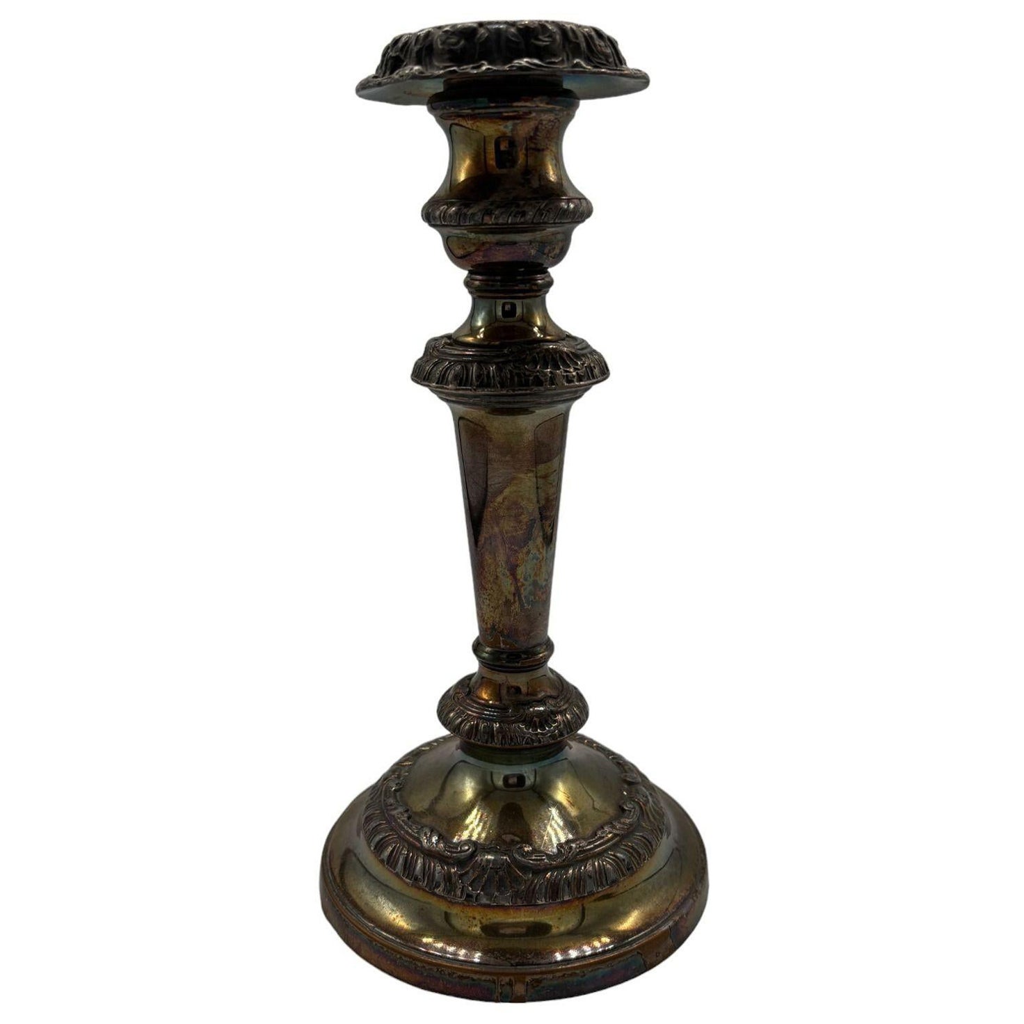 Bougeoir Vintage Plaqué Argent sur Laiton