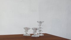 Vintage Kerzenständer aus Glas von Timo Sarpaneva für Iittala, 1960er Jahre, 3er-Set