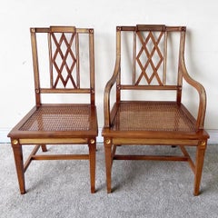 Vintage Cane and Wood Dining Chairs for Bloomingdale’s, 8 Chairs