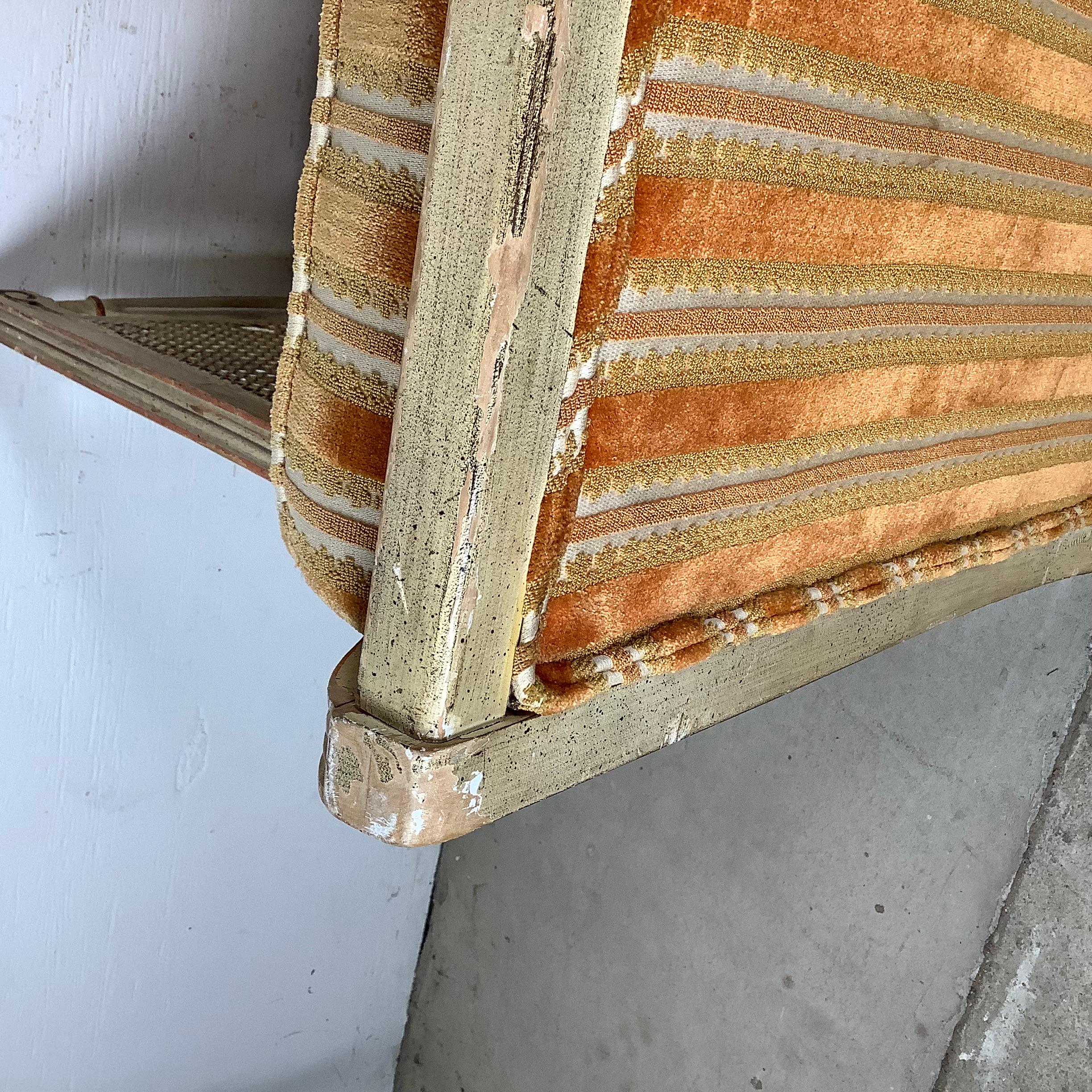 Vintage Cane-Arm Louis XVI Style Settee With Carved Frame im Angebot 3