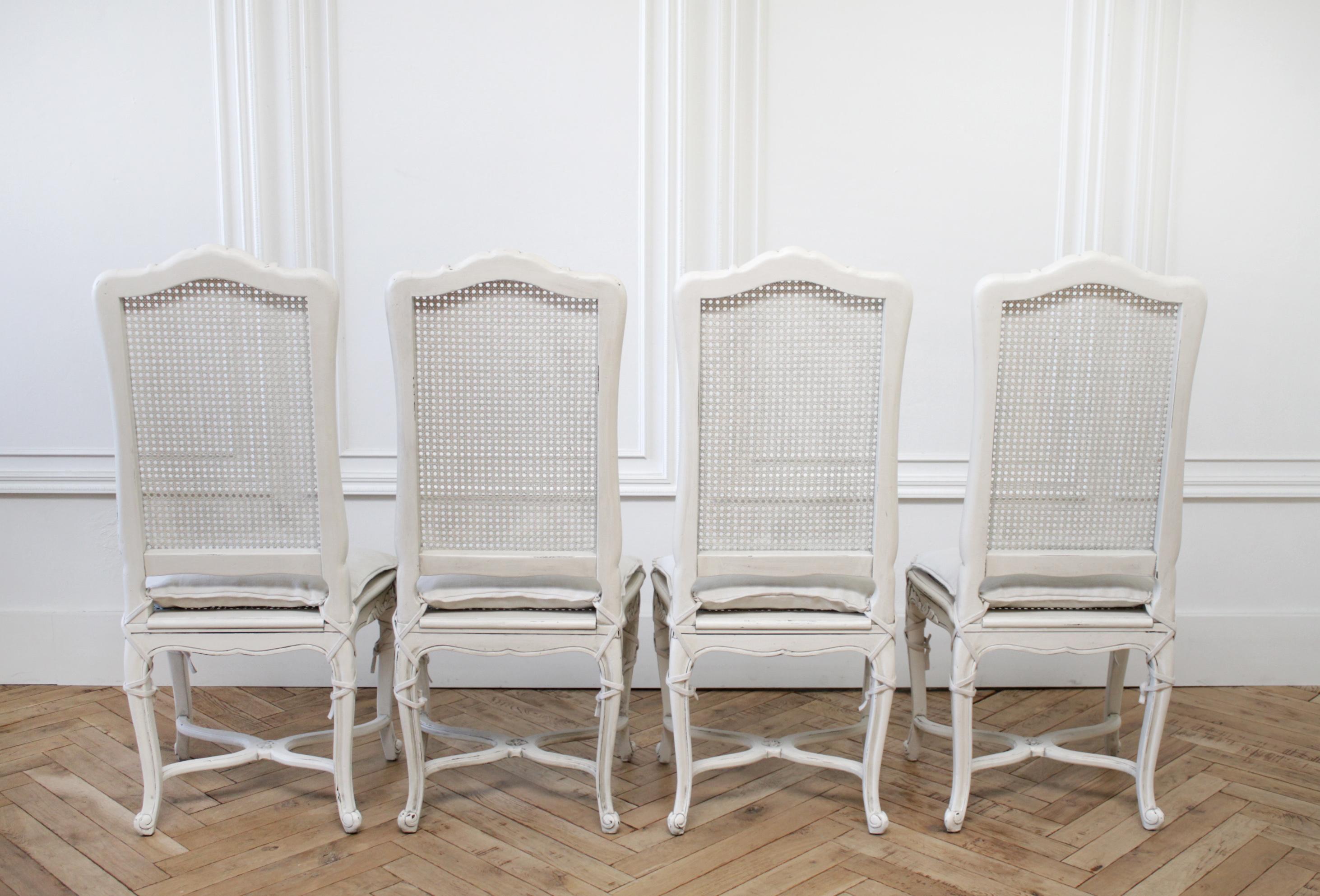 white cane back dining chairs