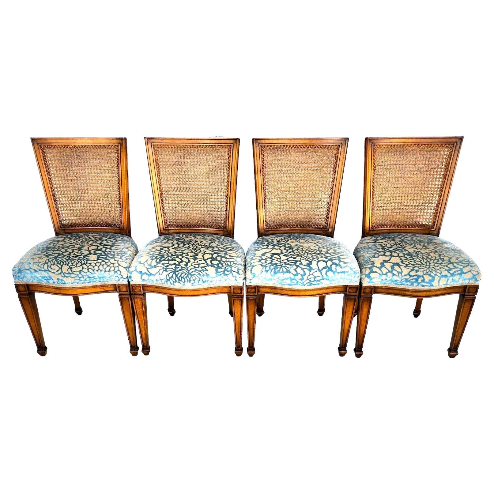 Vintage Cane Dining Chairs by Karges For Sale