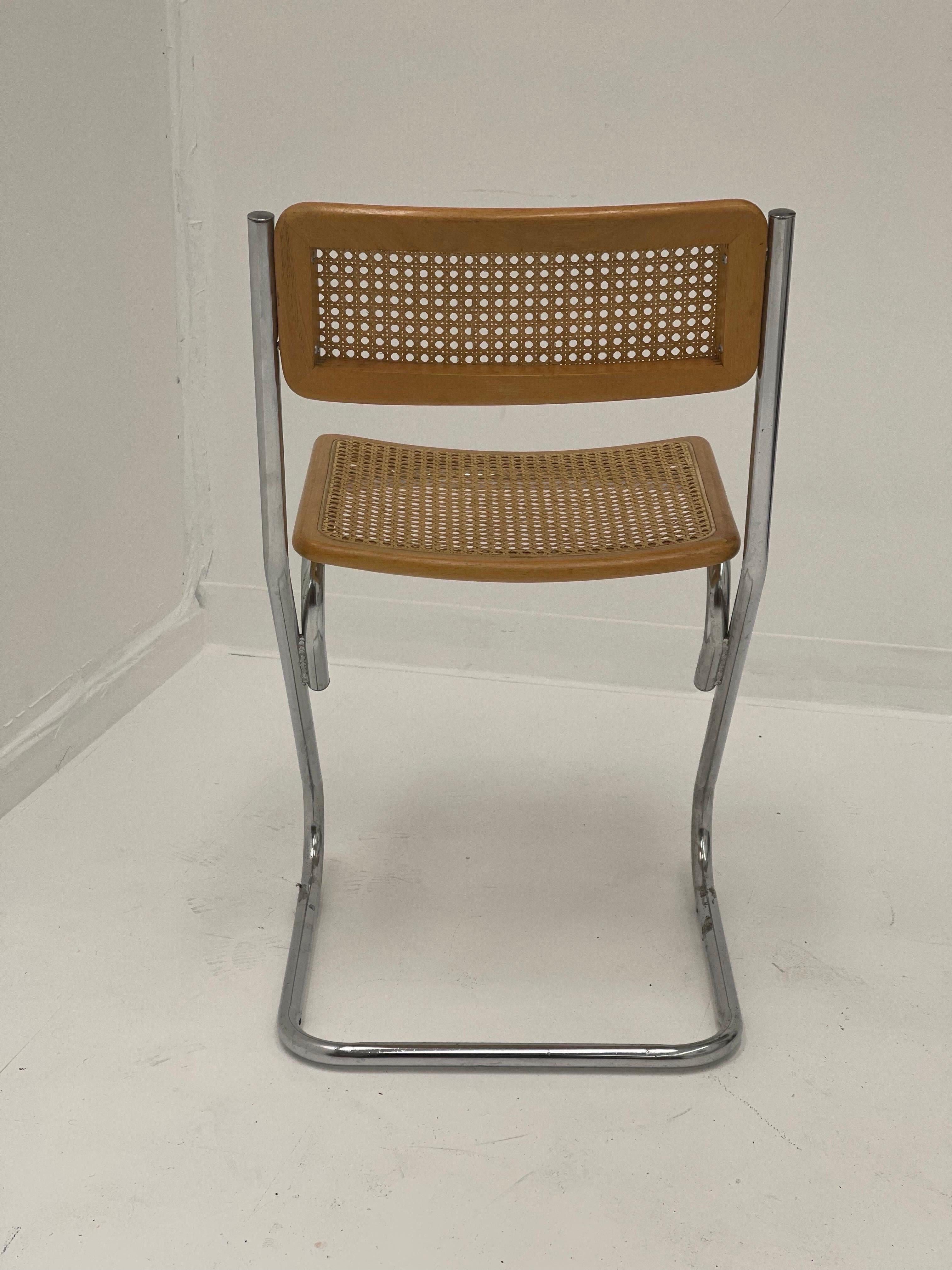 Vintage Cane Metal Chair . 1
