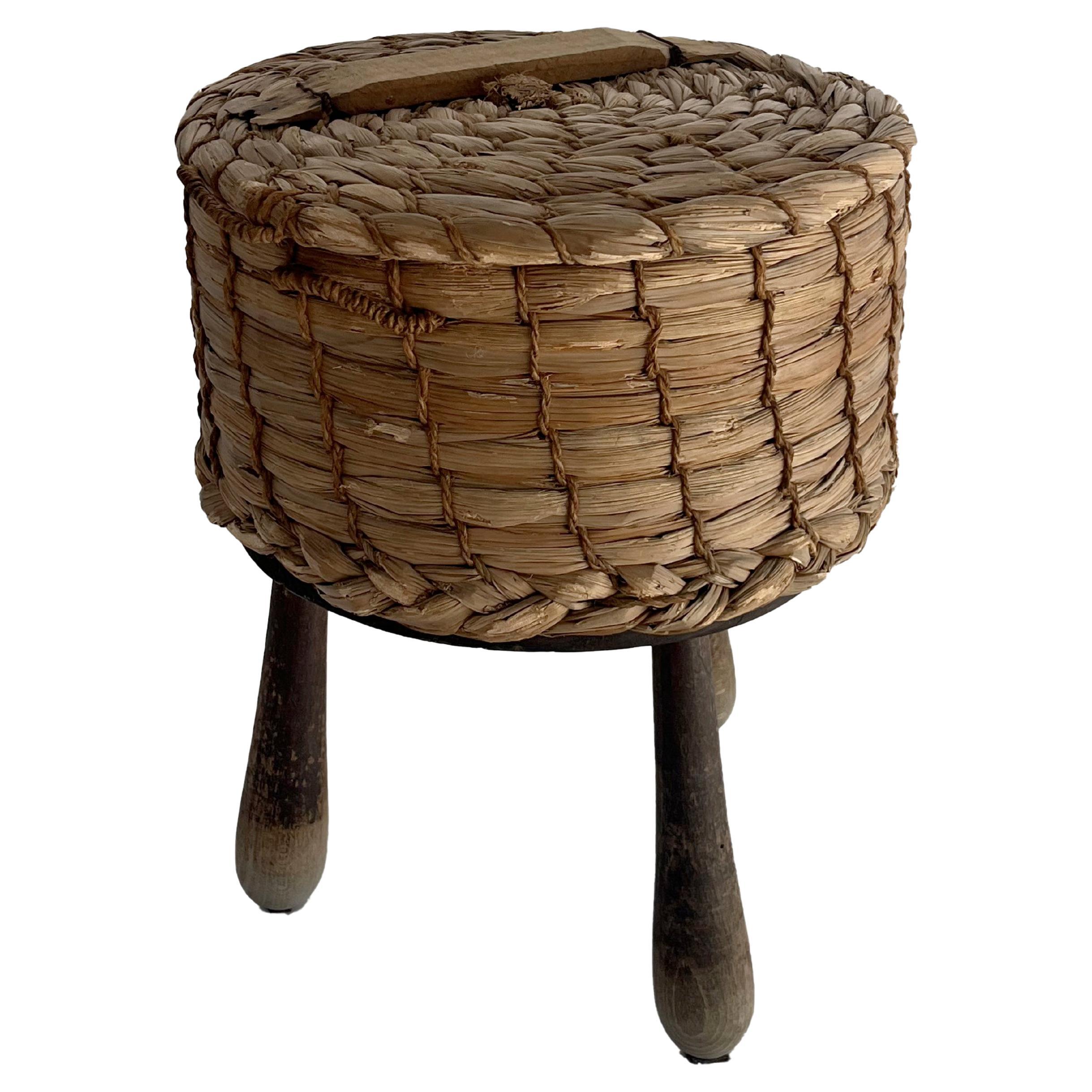 Vintage Cane Ottoman main image 1