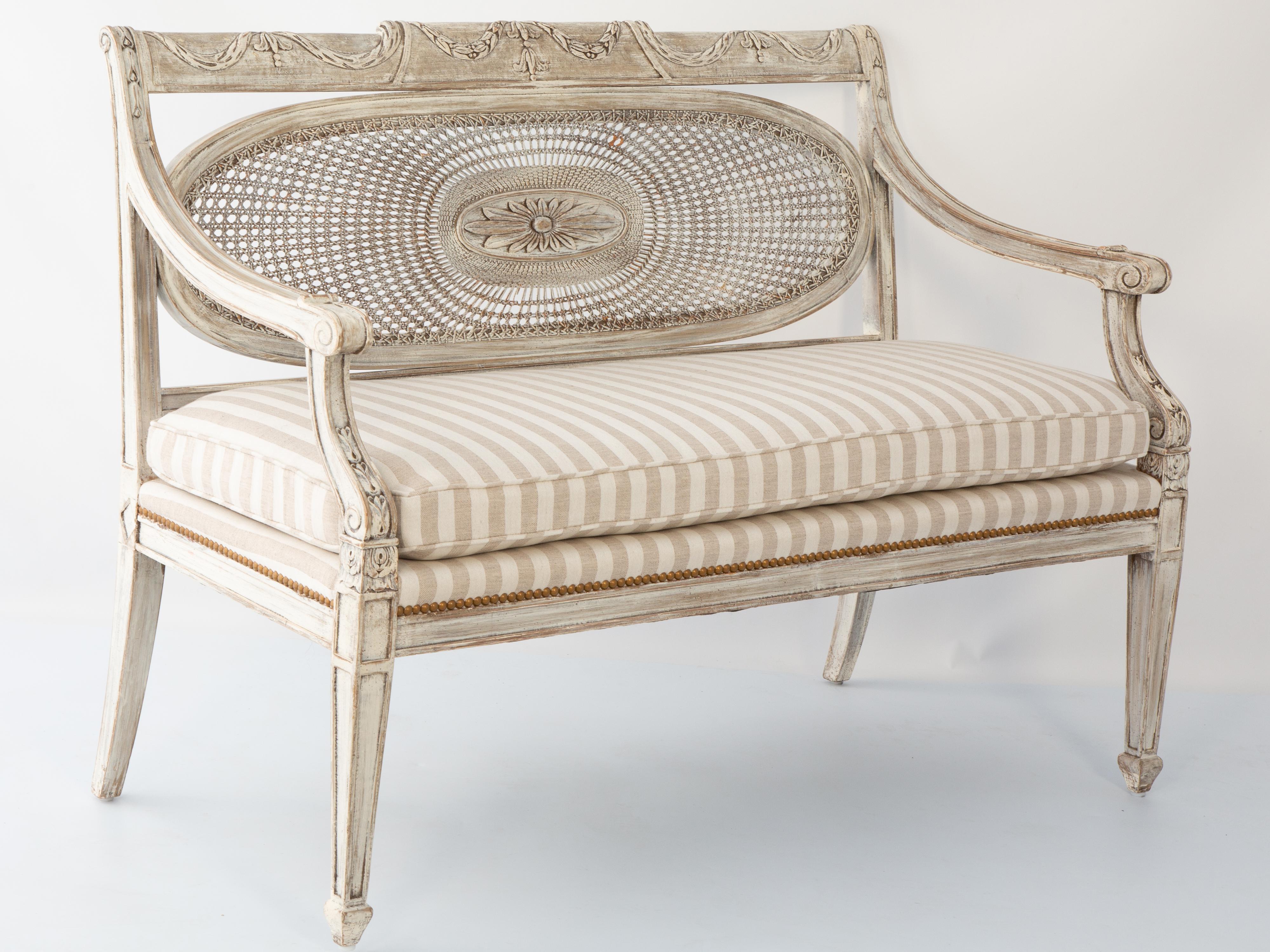 Italienisches Vintage-Sessel aus Schilfrohr mit Pickled-Finish im Zustand „Gut“ im Angebot in West Palm Beach, FL