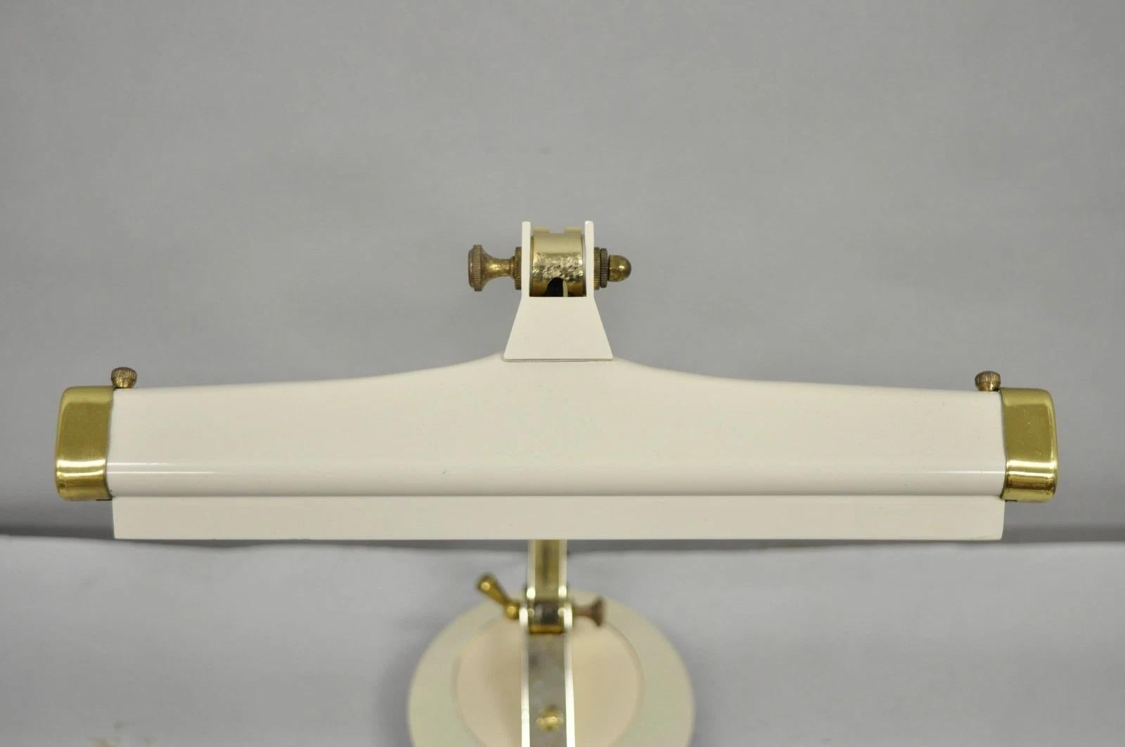 Unknown Vintage Cannon Mid Century Modern Enamel & Brass Space Age Adjustable Desk Lamp For Sale