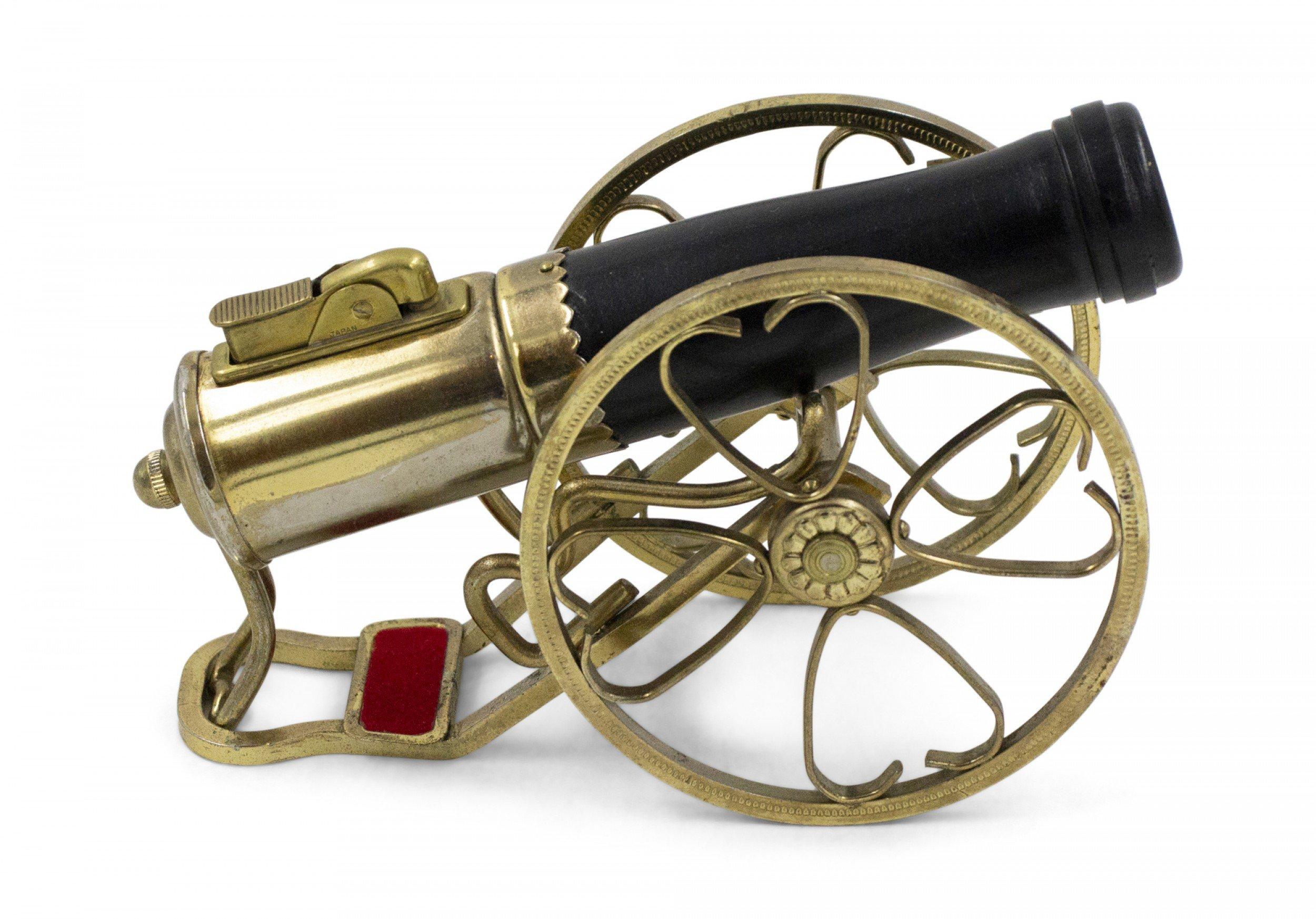 vintage brass cannon