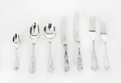 Vintage Canteen 8x Silver Plated Kings Pattern 60 Piece Cutlery Set 20th Century