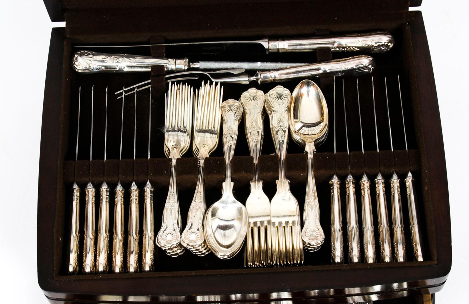 silver plated canteen of cutlery