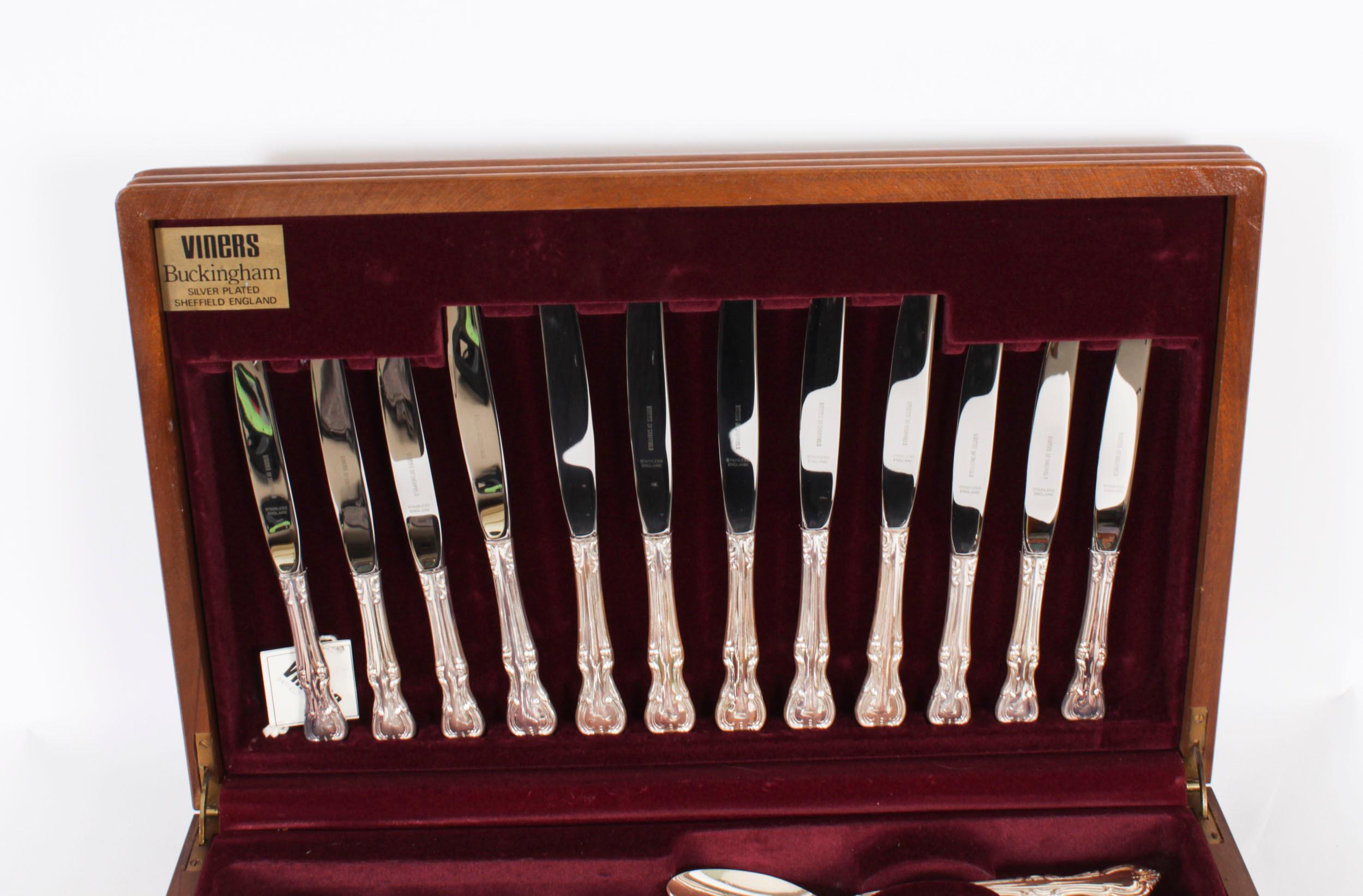 Vintage Canteen x 6 Silver Plated Cutlery Set Unused 20th Century For Sale 1