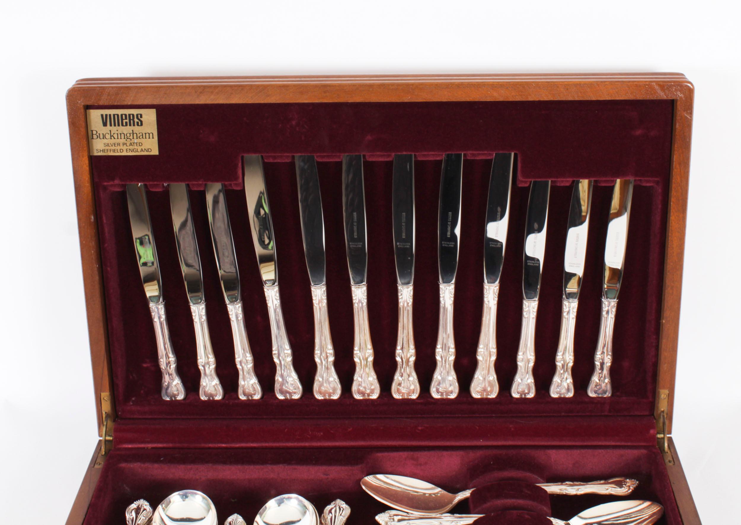 Vintage Canteen x 6 Silver Plated Cutlery Set Unused 20th Century For Sale 2