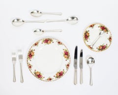 Vintage Canteen x 8 60 Piece Sterling Silver Cutlery Set Mappin & Webb 20th C