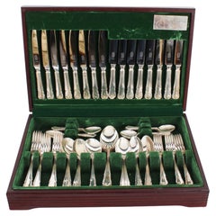 Vintage Canteen x 8 Silver Plated Cutlery Set Unused Mid 20e siècle