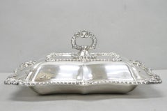 Vintage Canterbury English Regency Silver Plated Covered Vegetable Serving Dish