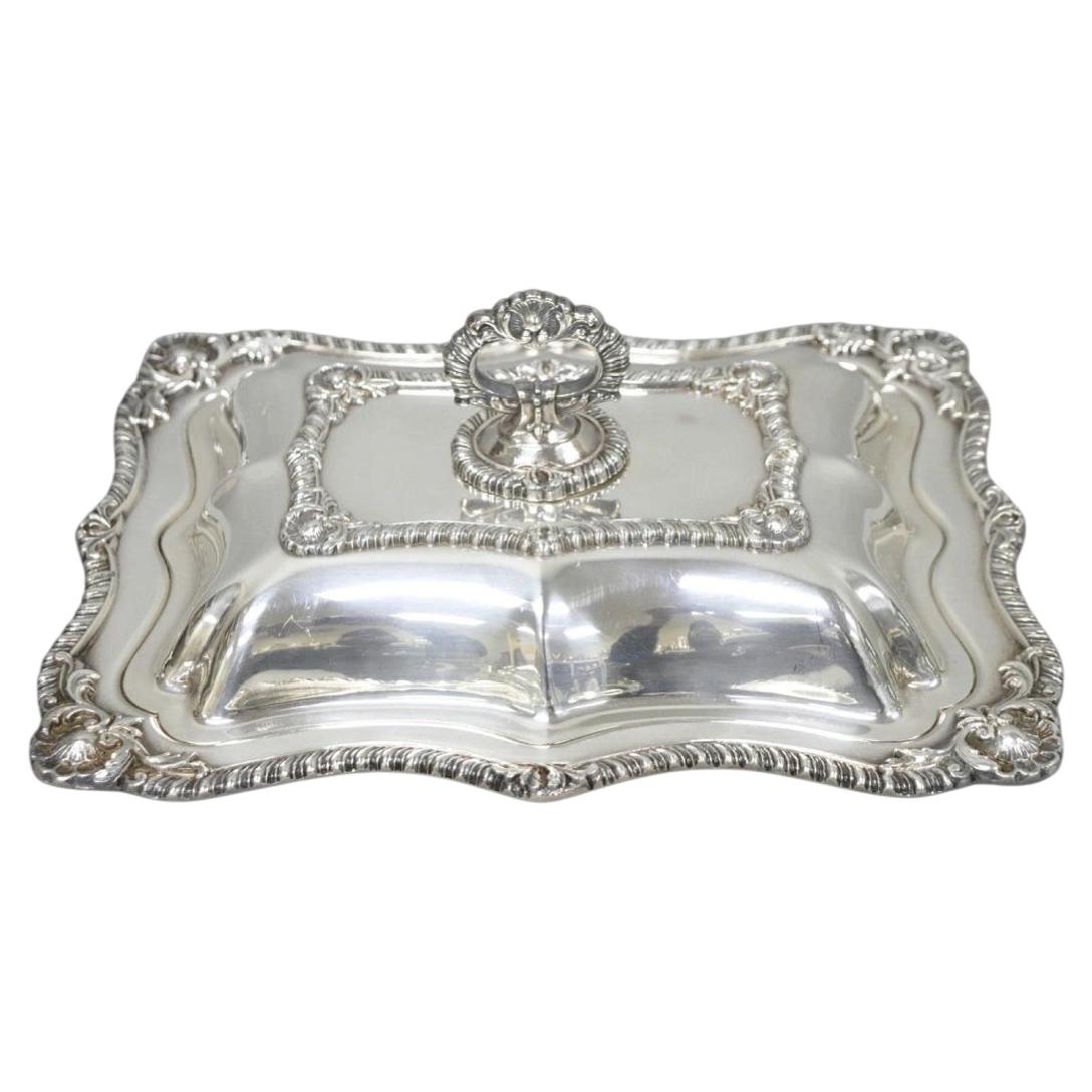 Vintage Canterbury English Regency Silver Plated Covered Vegetable Serving Dish For Sale