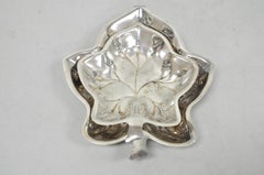 Vintage Canterbury Silver Plated Miniature Leaf Shaped Trinkets Dish Set of 2