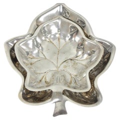 Vintage Canterbury Silver Plated Miniature Leaf Shaped Trinkets Dish Set of 2